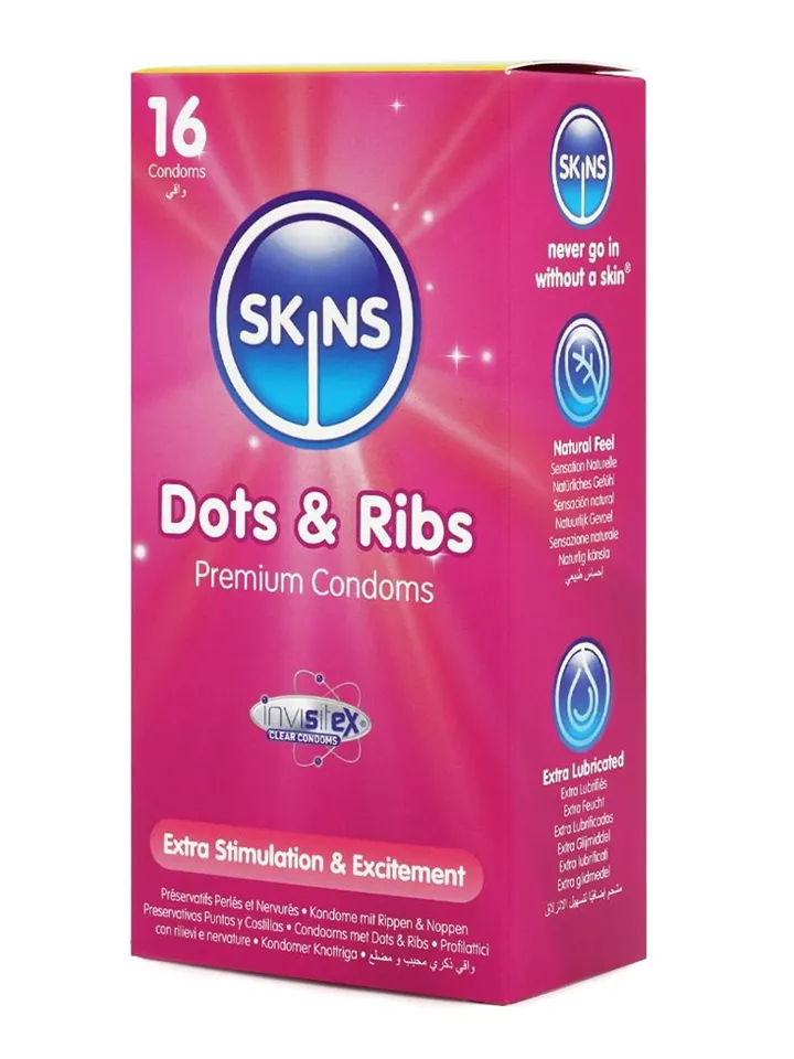 Skins Dots & Ribs Kondomer 16-pack