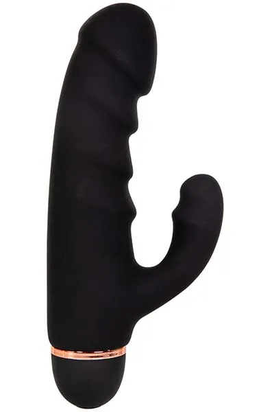 Black Amazing Ribbed Mini Rabbit Rabbitvibrator
