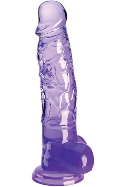 King Cock Clear With Balls Purple 20 cm
