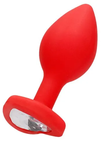 Regular Diamond Heart Butt Plug Red Analplugg