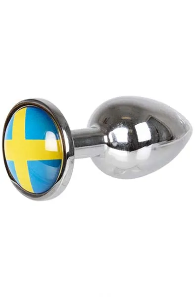 Buttplug With Swedish Flag Small Analplugg metall