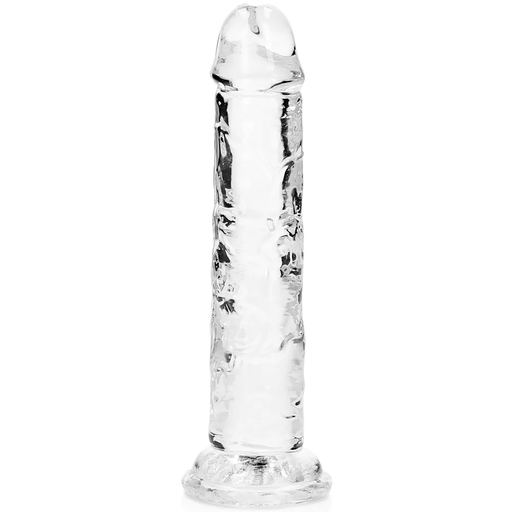 RealRock: Crystal Clear Straight Realistic Dildo, 14.5 cm, transparent