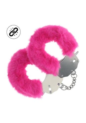 Ouch!: Heavy-duty Fluffy Handcuffs, rosa