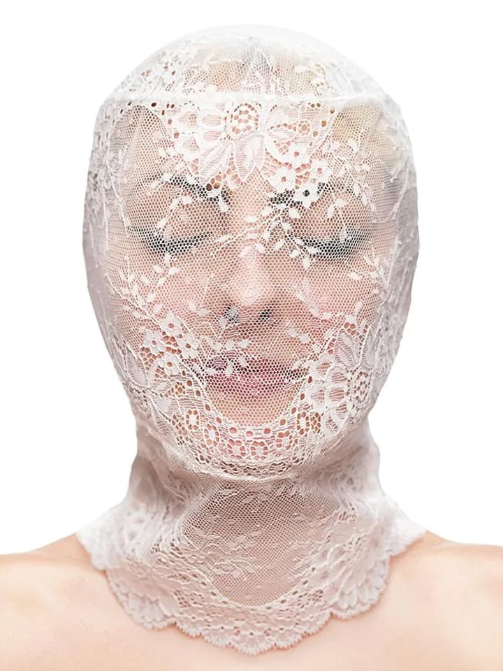 Fetish & Fashion Lace Hood White