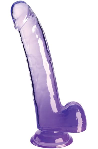 King Cock Clear 23 cm with Balls - Purple