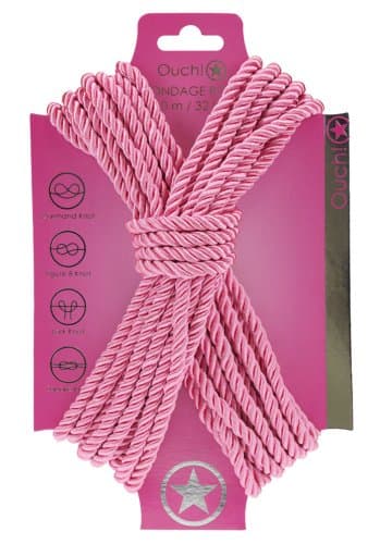 Ouch!: Polyester Bondage Rope, 10m, rosa