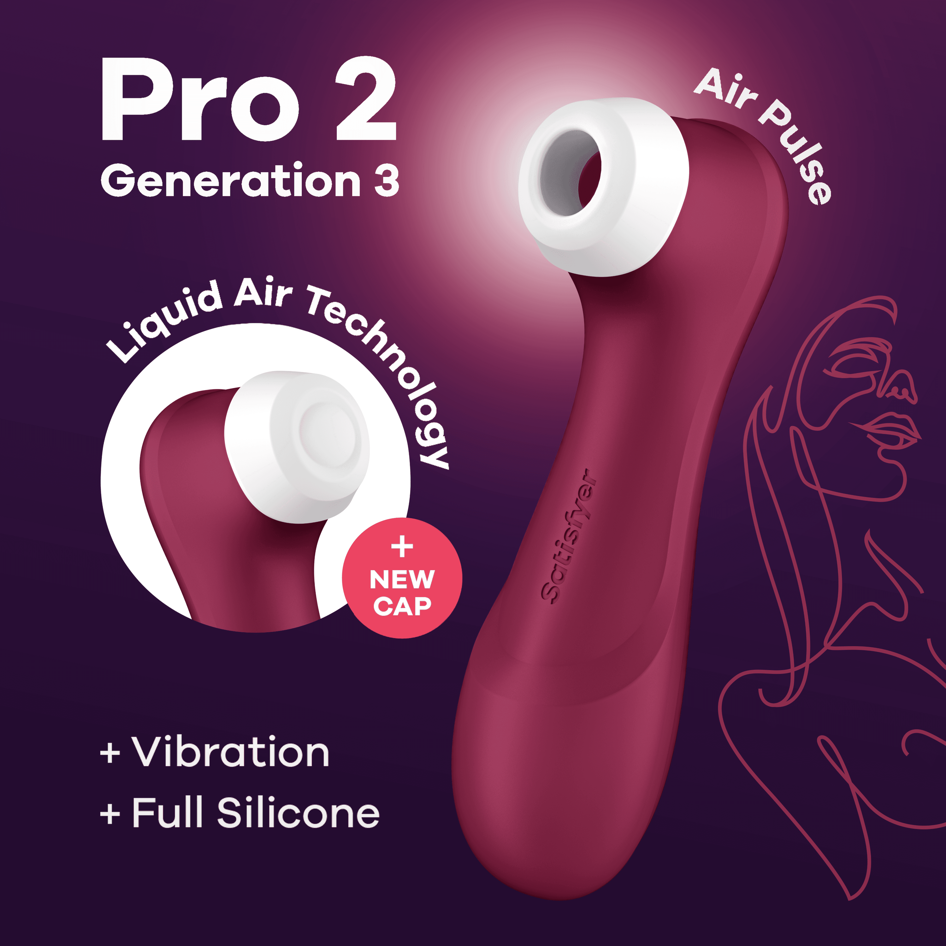 Satisfyer: Pro 2 Generation 3, Double AirPulse Vibrator, röd