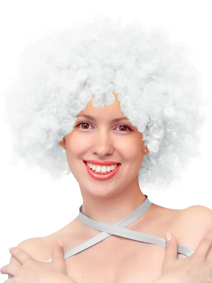 Party Wig Afro Hair White