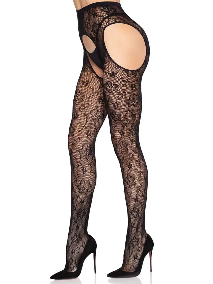 Bloom Net Suspender Tights O/S Strumpbyxor