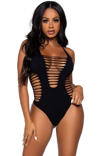 Racer Back Thong Bodysuit Black