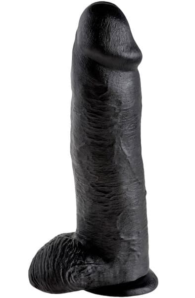 Dildo med Pung 32 cm - Svart