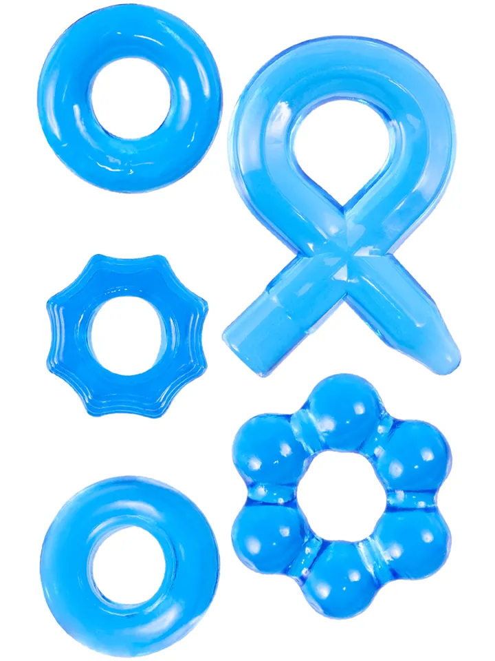 Hardcore Powerful Cock-Ring Set Blue