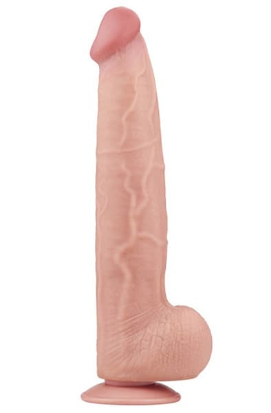 Dual Layer Sliding Skin Dildo 34 cm