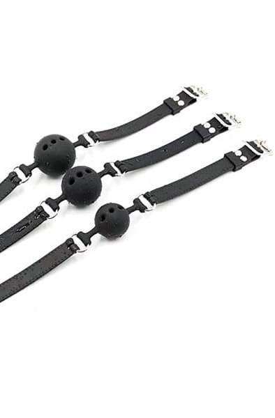 VUXEN GAG BALL SET SILIKON 3 ST - SVART