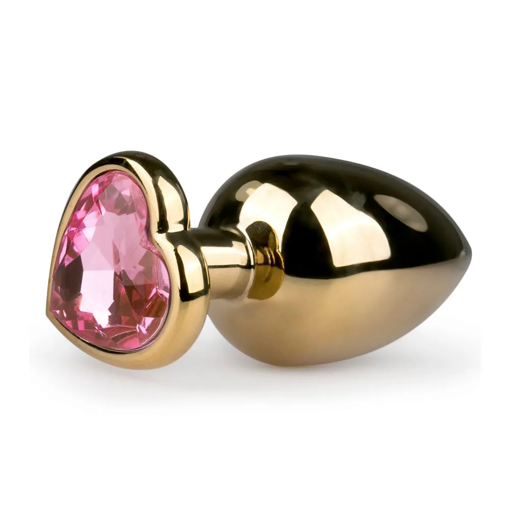 Easytoys Metal Butt Plug Gold/Pink 9,6cm Ø3,8cm Analplugg metall