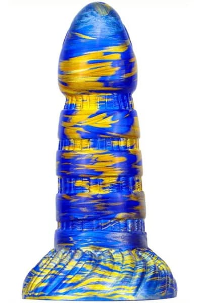 Metallic Fantasy Dildo Torff Blue/Gold 19cm