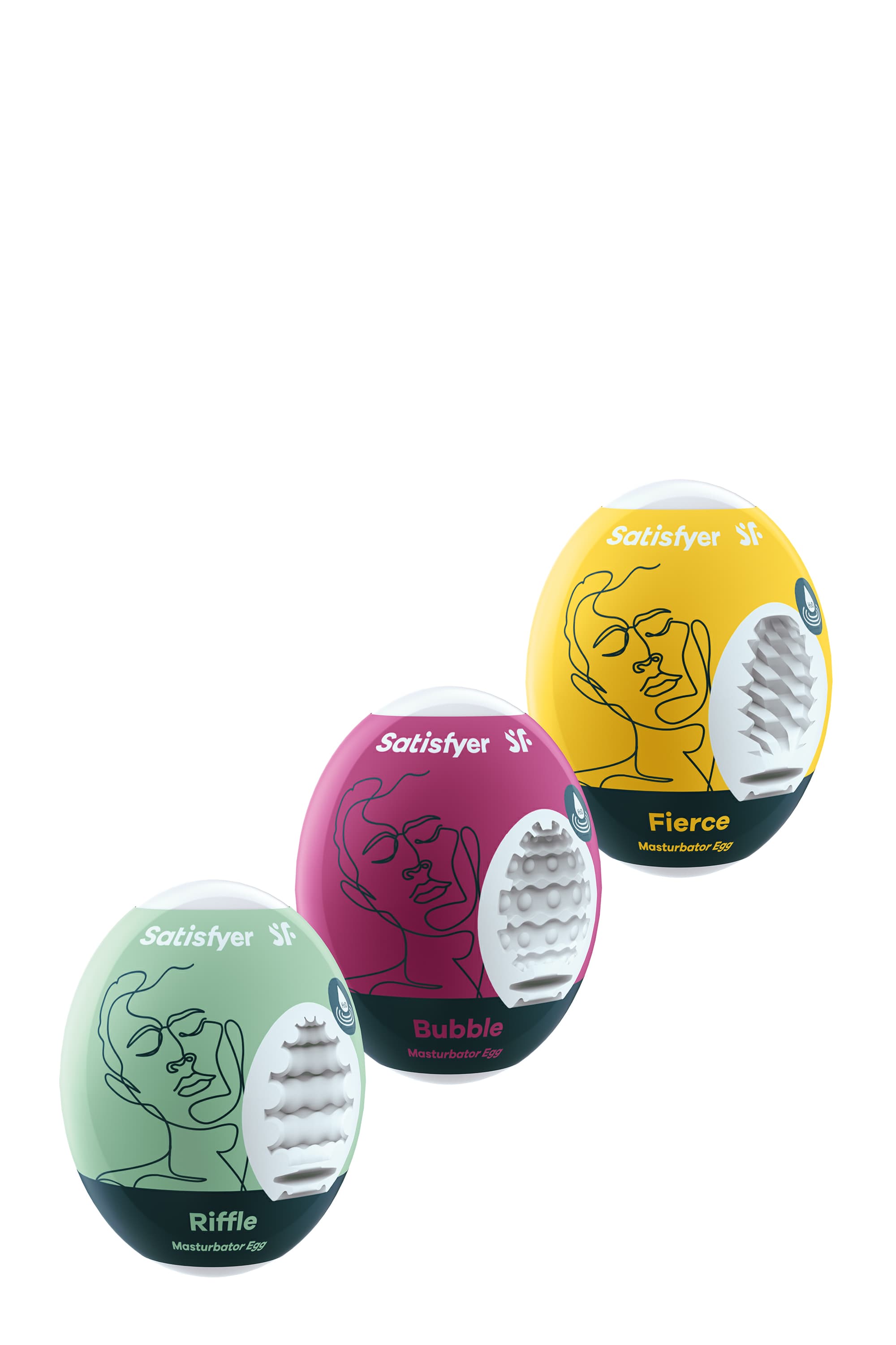 Masturbator Egg 3-pack Riffle, Bubble, Fierce Onaniägg