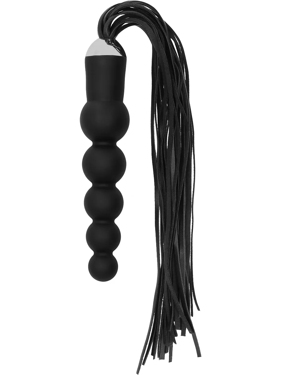 Black Whip With Curved Silicone Dildo Dildo