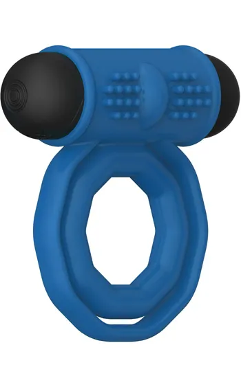 Double Rings Rechargeable Cock Ring Penisring med vibrator