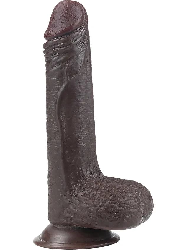 Sliding Skin Dual Layer Dong Brown 17,5cm Dildo