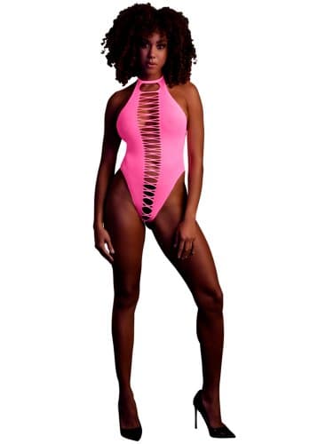 Rosa body med halterneck