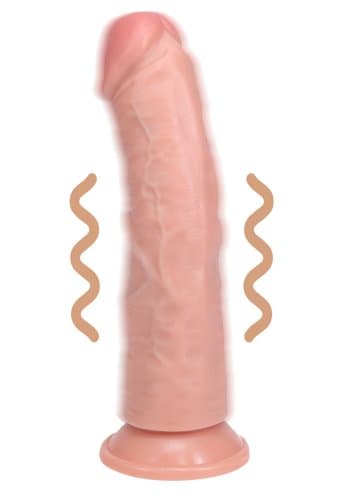 Vibrating Regular Curved Cock 20.5 cm - Flesh
