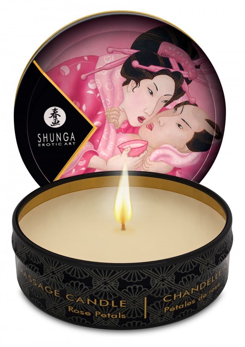 Shunga Erotic Art Massage Candle Rose Petals 30ml Massageljus