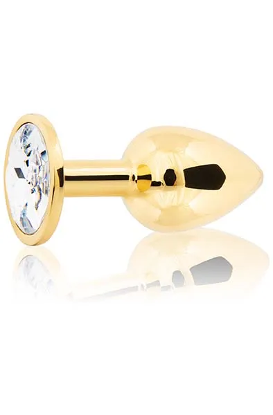 Metal Butt Plug Gold/Clear Small Analplugg metall