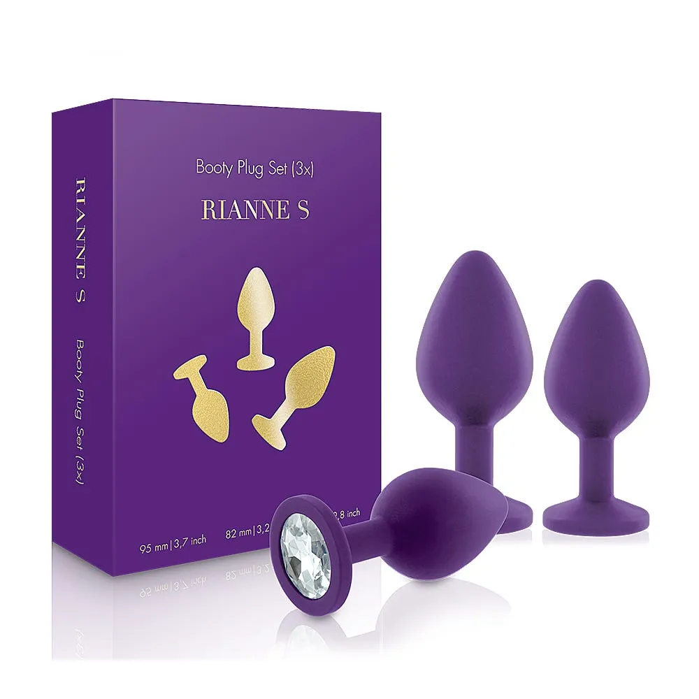 RIANNE S Booty Plug Set 3x Purple Analpluggar paket