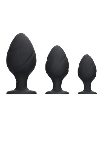 Ouch Swirled Butt Plug Set Black Analpluggar paket