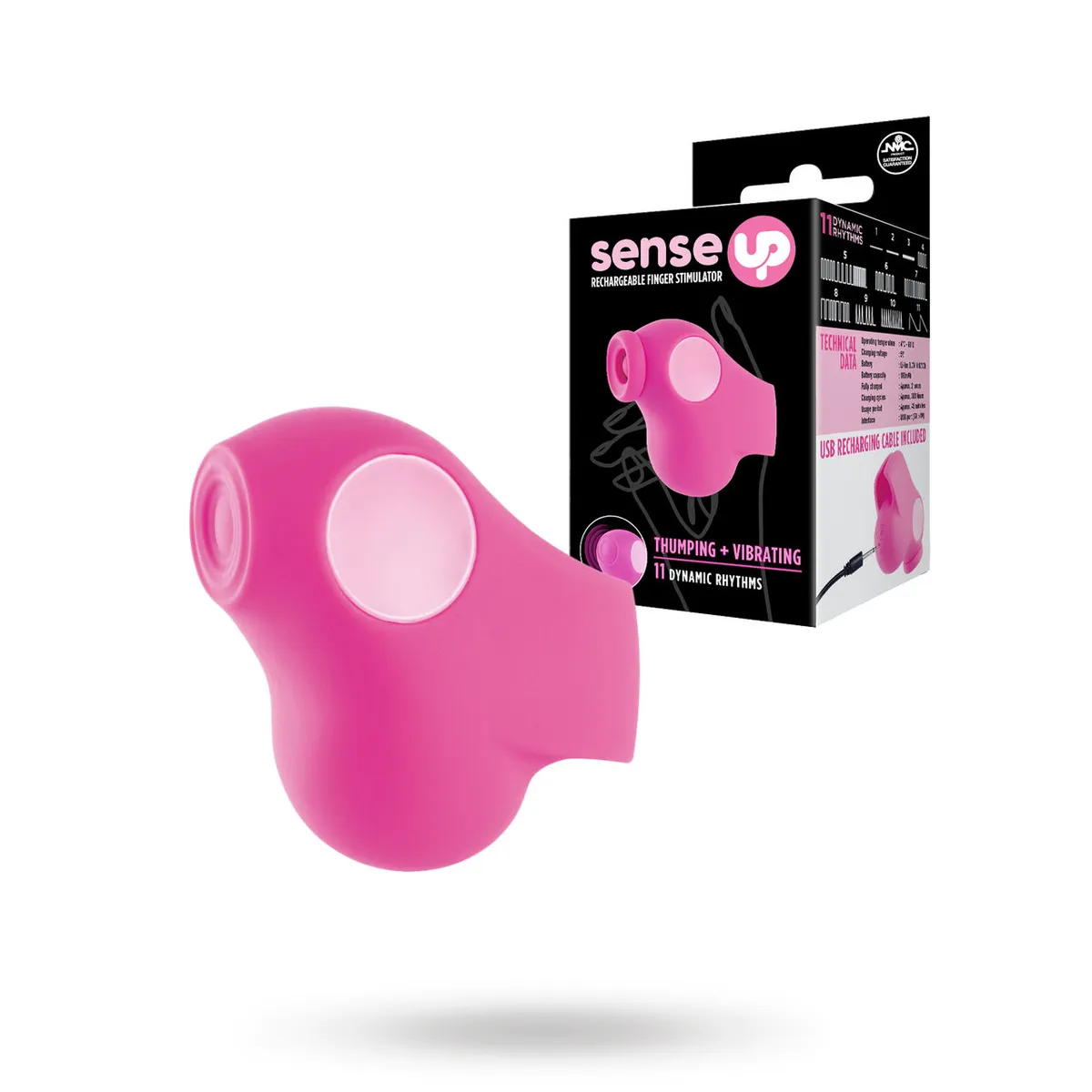 Thumping Rechargeable Finger Vibrator Pink
