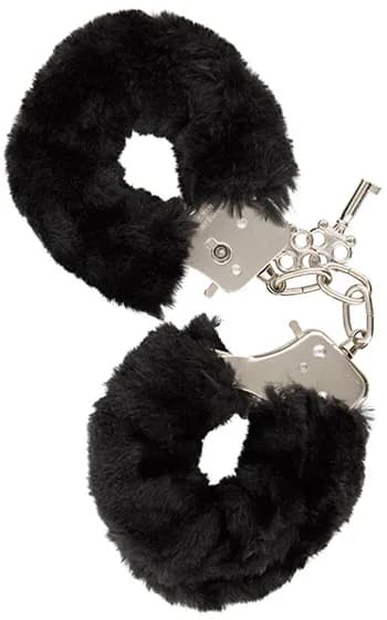 Guilty Pleasure Furry Handcuffs Black Handbojor med fluff