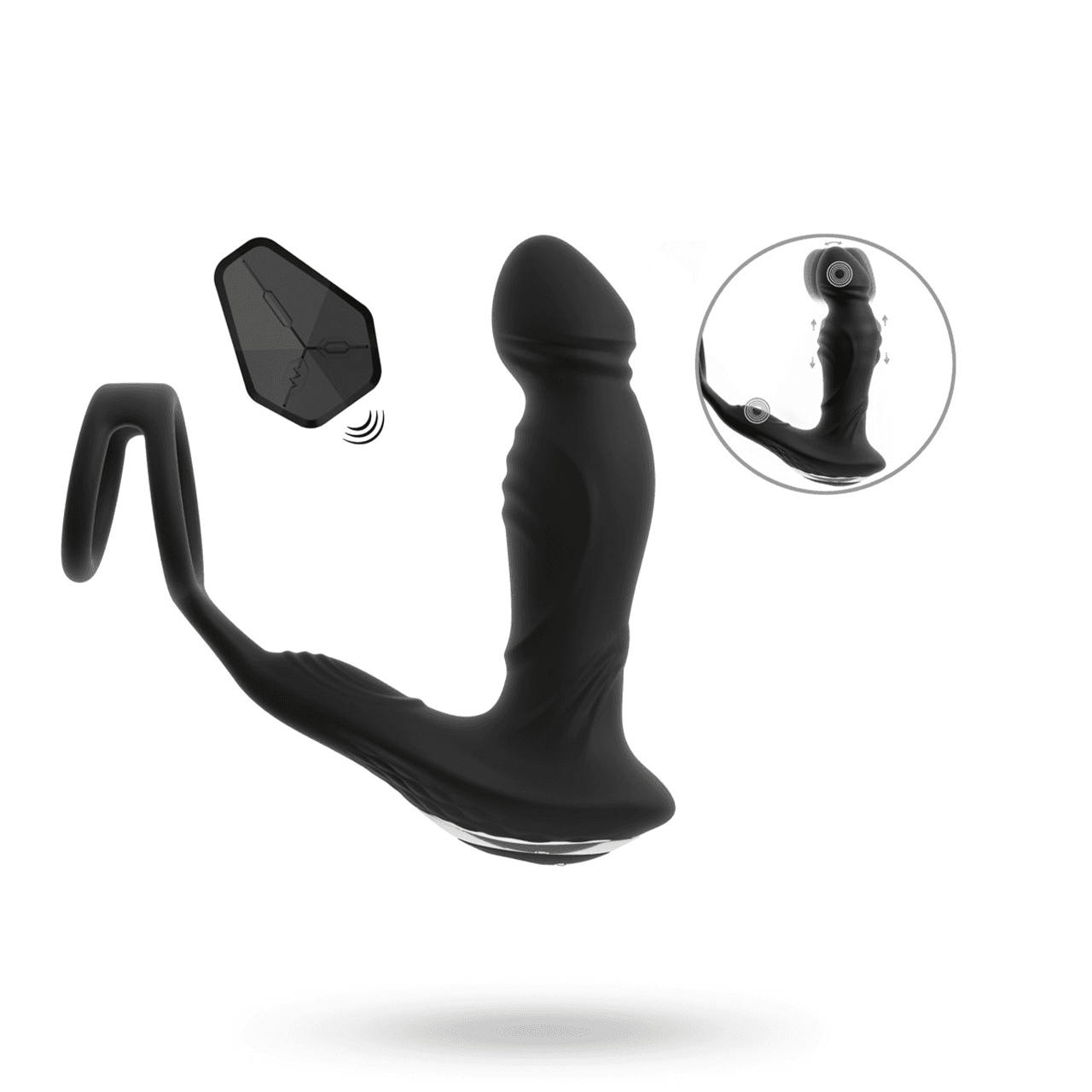 RC Vibrating Prostate Plug with Nodding Function