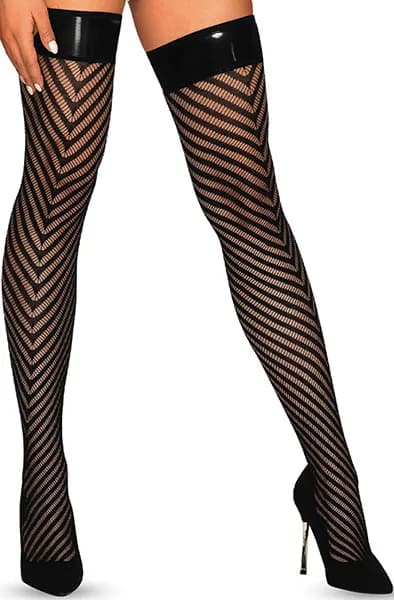 Obsessive S818 Stockings Black L/XL Stay-ups