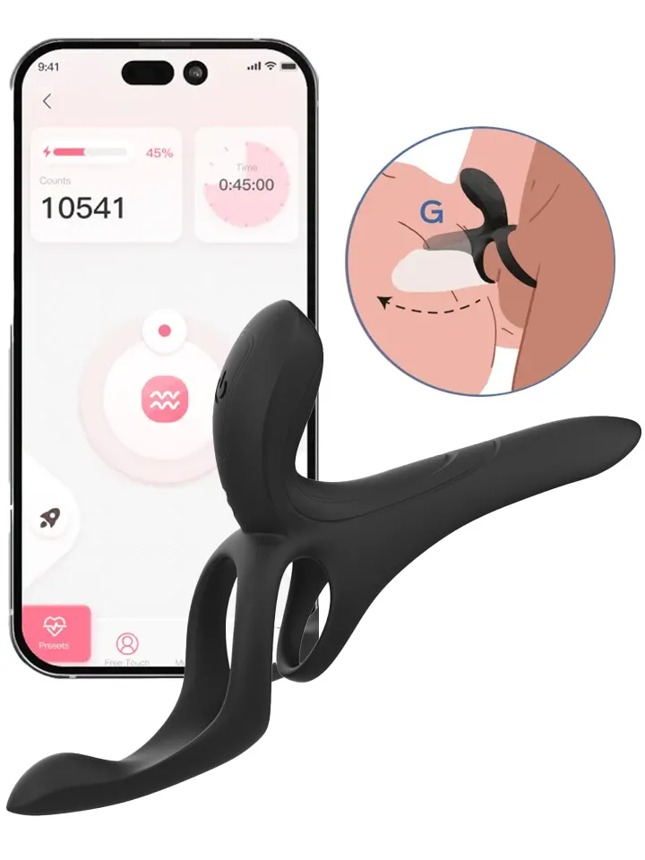 Pleasure Pivot App-controlled Couples Vibrator Black