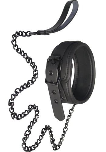 Dream Toys Blaze Collar & Chain Black Bondage Halsband & Koppel