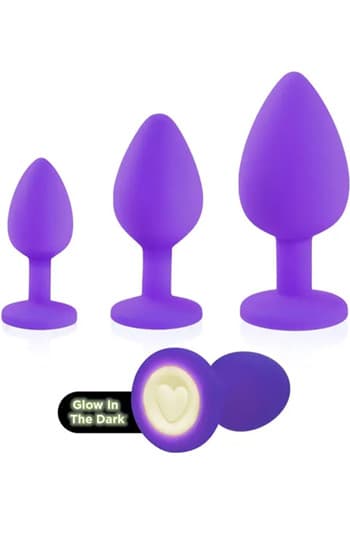 Heart Light Silicone Anal Training Kit - Purple