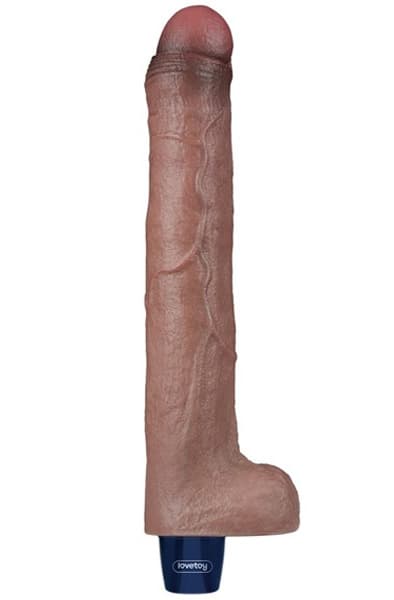 Real Softee Vibrating Dildo Brown 26,5 cm
