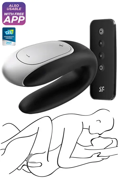 Satisfyer Double Fun Black Appstyrd parvibrator