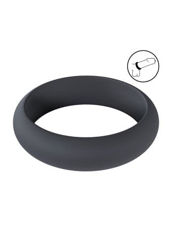 Wide O Silicone Cockring - L - 42mm - Black