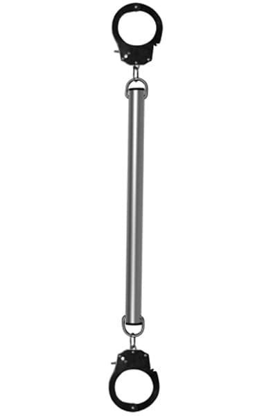 Spreader Bar with Hand or Ankle Cuffs - Silver