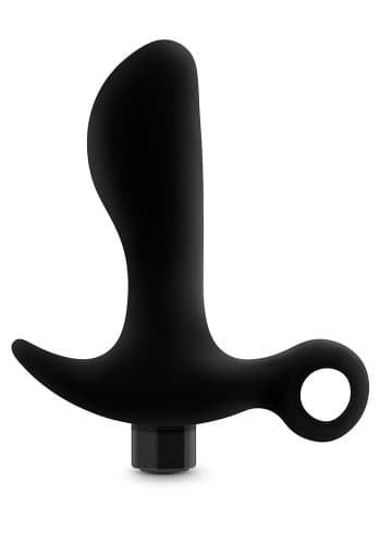 Anal Adventures Platinum - Silicone Vibrating Prostate Massager 01 - svart