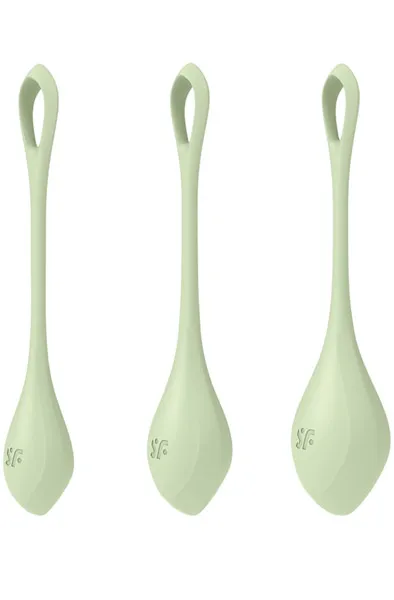 Yoni Power 2 Balls Training Set Light Green Knipkulor & Geishakulor