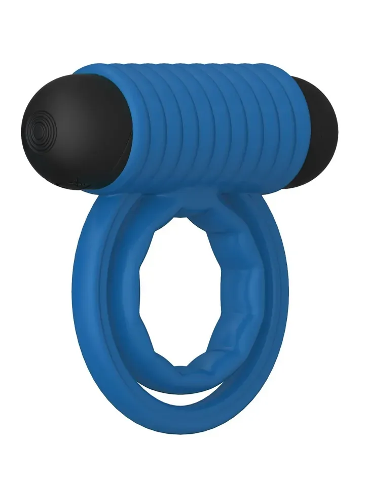 Double Rings Rock Hard Rechargeable Cock Ring Penisring med vibrator