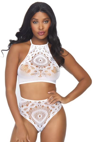 Leg Avenue Crop Top & High Waist Thong M/L Sexiga underkläder