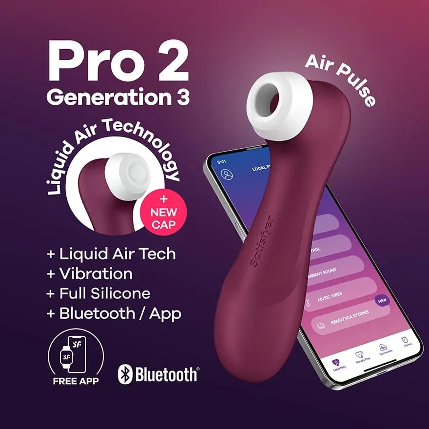 Satisfyer Pro 2 Gen. 3 With Liquid Air & Bluetooth App Red