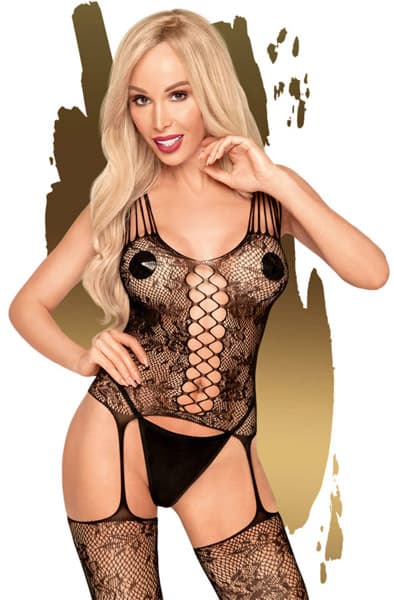 Love Bud - Lace Bodystocking - Black