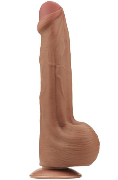 Sliding Skin Dual Layer Dildo Brown 29 cm