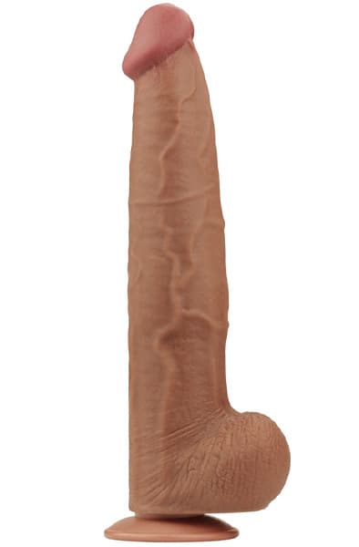 Sliding Skin Dual Layer Dildo Brown 34 cm
