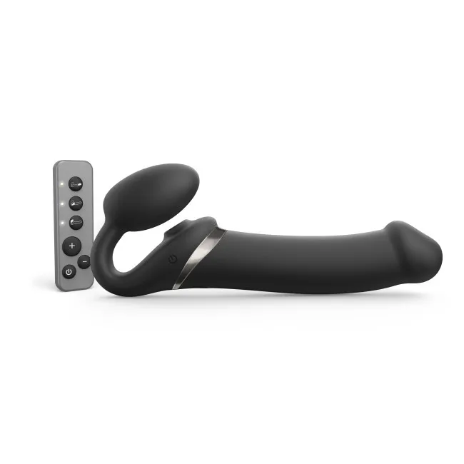 Strap-On-Me: Multi Orgasm Bendable Strap-On Vibrator, XL, svart